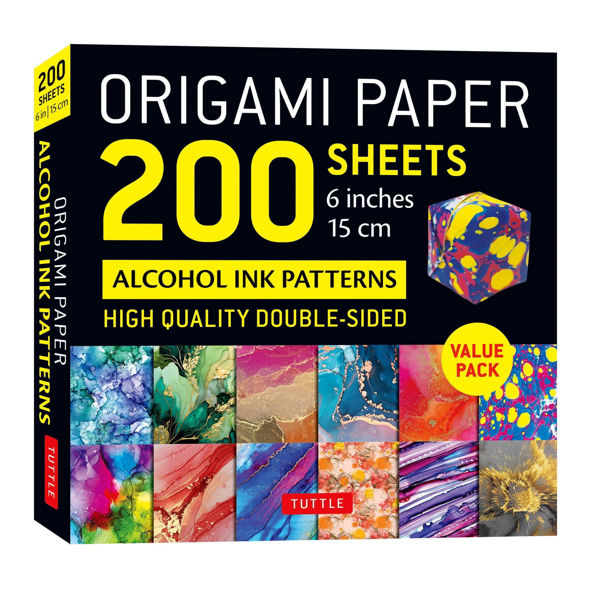 Cover image for Origami Paper 200 sheets Alcohol Ink Patterns 6" (15 cm) ISBN 9780804858250